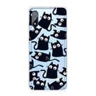 For Samsung Galaxy A01 Coloured Drawing Pattern Highly Transparent TPU Protective Case(Black Cat) - 1