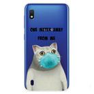 For Samsung Galaxy A10 Coloured Drawing Pattern Highly Transparent TPU Protective Case(Mask Cat) - 1