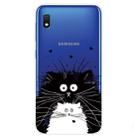 For Samsung Galaxy A10 Coloured Drawing Pattern Highly Transparent TPU Protective Case(Black White Rat) - 1
