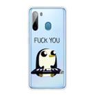 For Samsung Galaxy A21 Coloured Drawing Pattern Highly Transparent TPU Protective Case(Penguin) - 1