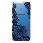 For Samsung Galaxy A30 Coloured Drawing Pattern Highly Transparent TPU Protective Case(Black Rose) - 1