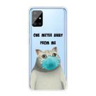For Samsung Galaxy A31 Coloured Drawing Pattern Highly Transparent TPU Protective Case(Mask Cat) - 1