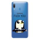 For Samsung Galaxy A40 Coloured Drawing Pattern Highly Transparent TPU Protective Case(Penguin) - 1