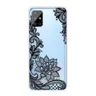 For Samsung Galaxy A51 5G Coloured Drawing Pattern Highly Transparent TPU Protective Case(Black Rose) - 1