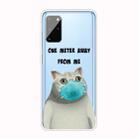 For Samsung Galaxy S20 Coloured Drawing Pattern Highly Transparent TPU Protective Case(Mask Cat) - 1