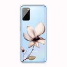 For Samsung Galaxy S20 Coloured Drawing Pattern Highly Transparent TPU Protective Case(Lotus) - 1