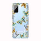 For Samsung Galaxy S20 Coloured Drawing Pattern Highly Transparent TPU Protective Case(Golden Butterfly) - 1