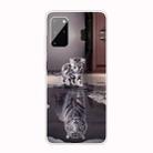 For Samsung Galaxy S20+ Coloured Drawing Pattern Highly Transparent TPU Protective Case(Cat Tiger) - 1