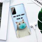 For Samsung Galaxy S20+ Coloured Drawing Pattern Highly Transparent TPU Protective Case(Mask Cat) - 2