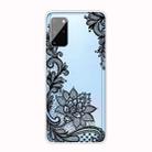 For Samsung Galaxy S20+ Coloured Drawing Pattern Highly Transparent TPU Protective Case(Black Rose) - 1