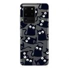 For Samsung Galaxy S20 Ultra Coloured Drawing Pattern Highly Transparent TPU Protective Case(Black Cat) - 1