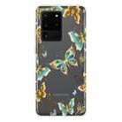 For Samsung Galaxy S20 Ultra Coloured Drawing Pattern Highly Transparent TPU Protective Case(Golden Butterfly) - 1