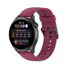 For Huawei Watch 4 / Watch 4 Pro Solid Color Silicone Stainless Steel Black Buckle Watch Band(Wine Red) - 1