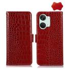 For OnePlus Nord 3 / Ace 2V Crocodile Top Layer Cowhide Leather Phone Case(Red) - 1