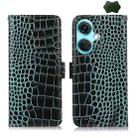 For OnePlus Nord CE3 5G Crocodile Top Layer Cowhide Leather Phone Case(Green) - 1