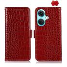 For OnePlus Nord CE3 5G Crocodile Top Layer Cowhide Leather Phone Case(Red) - 1