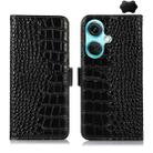 For OnePlus Nord CE3 5G Crocodile Top Layer Cowhide Leather Phone Case(Black) - 1