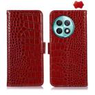 For OnePlus Ace 2 Pro Crocodile Top Layer Cowhide Leather Phone Case(Red) - 1