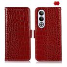For OnePlus Nord CE4 5G Global Crocodile Top Layer Cowhide Leather Phone Case(Red) - 1