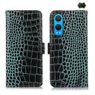 For OnePlus Nord CE4 Lite Crocodile Top Layer Cowhide Leather Phone Case(Green) - 1