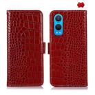 For OnePlus Nord CE4 Lite Crocodile Top Layer Cowhide Leather Phone Case(Red) - 1