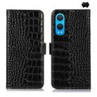 For OnePlus Nord CE4 Lite Crocodile Top Layer Cowhide Leather Phone Case(Black) - 1