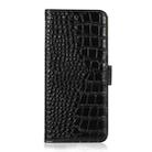 For OnePlus Nord CE4 Lite Crocodile Top Layer Cowhide Leather Phone Case(Black) - 3