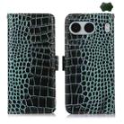 For OnePlus Nord 4 Crocodile Top Layer Cowhide Leather Phone Case(Green) - 1