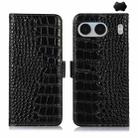 For OnePlus Nord 4 Crocodile Top Layer Cowhide Leather Phone Case(Black) - 1