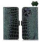 For Realme C53/Narzo N53 Crocodile Top Layer Cowhide Leather Phone Case(Green) - 1