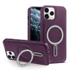 For iPhone 11 Pro Max MagSafe Magnetic Holder Phone Case(Purple) - 1