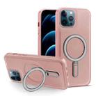 For iPhone 12 Pro Max MagSafe Magnetic Holder Phone Case(Pink) - 1