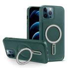 For iPhone 12 Pro Max MagSafe Magnetic Holder Phone Case(Green) - 1