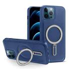 For iPhone 12 Pro Max MagSafe Magnetic Holder Phone Case(Royal Blue) - 1