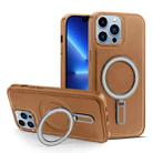 For iPhone 13 Pro Max MagSafe Magnetic Holder Phone Case(Brown) - 1