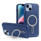 For iPhone 14 Plus MagSafe Magnetic Holder Phone Case(Royal Blue) - 1