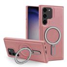 For Samsung Galaxy S23 5G MagSafe Magnetic Holder Phone Case(Pink) - 1