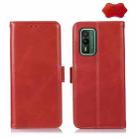 For Nokia XR21 Magnetic Crazy Horse Texture Genuine Leather RFID Phone Case(Red) - 1