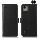 For Nokia C110 Magnetic Crazy Horse Texture Genuine Leather RFID Phone Case(Black) - 1