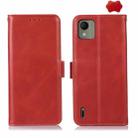 For Nokia C110 Magnetic Crazy Horse Texture Genuine Leather RFID Phone Case(Red) - 1