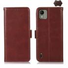 For Nokia C110 Magnetic Crazy Horse Texture Genuine Leather RFID Phone Case(Brown) - 1