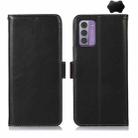 For Nokia G42 5G Magnetic Crazy Horse Texture Genuine Leather RFID Phone Case(Black) - 1