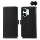 For OnePlus Nord 3 / Ace 2V Magnetic Crazy Horse Texture Genuine Leather RFID Phone Case(Black) - 1