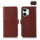 For OnePlus Nord 3 / Ace 2V Magnetic Crazy Horse Texture Genuine Leather RFID Phone Case(Brown) - 1