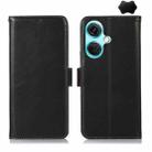 For OnePlus Nord CE3 5G Magnetic Crazy Horse Texture Genuine Leather RFID Phone Case(Black) - 1