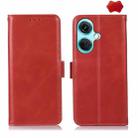 For OnePlus Nord CE3 5G Magnetic Crazy Horse Texture Genuine Leather RFID Phone Case(Red) - 1