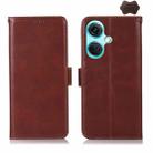 For OnePlus Nord CE3 5G Magnetic Crazy Horse Texture Genuine Leather RFID Phone Case(Brown) - 1