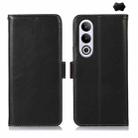 For OnePlus Nord CE4 5G Global Magnetic Crazy Horse Texture Genuine Leather RFID Phone Case(Black) - 1