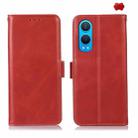 For OnePlus Nord CE4 Lite Magnetic Crazy Horse Texture Genuine Leather RFID Phone Case(Red) - 1