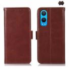 For OnePlus Nord CE4 Lite Magnetic Crazy Horse Texture Genuine Leather RFID Phone Case(Brown) - 1